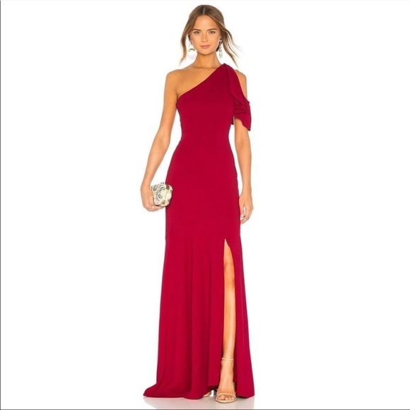 Parker Black Rosewood Sarah Gown One Shoulder - Picture 1 of 10